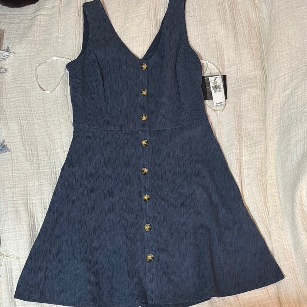 Blue Button-Down Dress